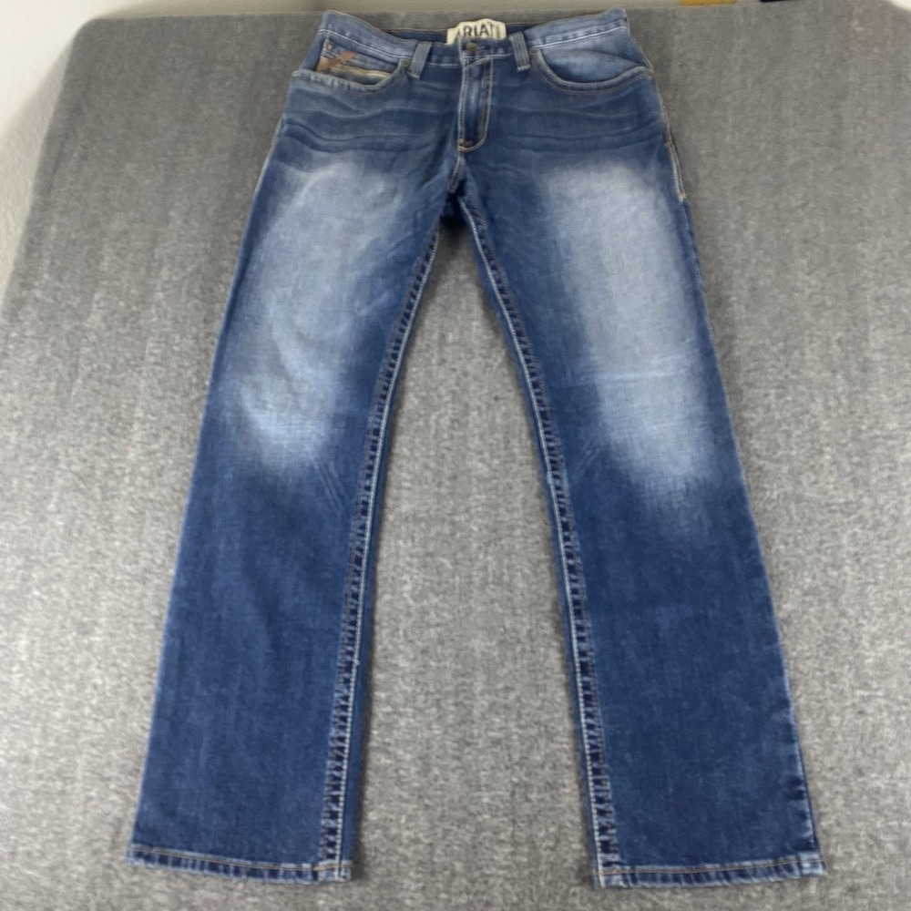 Ariat M4 Low Rise Straight Jeans 33x34 Medium Wash Stretch Denim